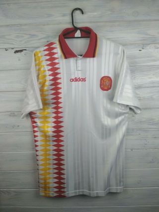 Spain Soccer Jersey Large 1994 1996 Away Shirt Football Adidas