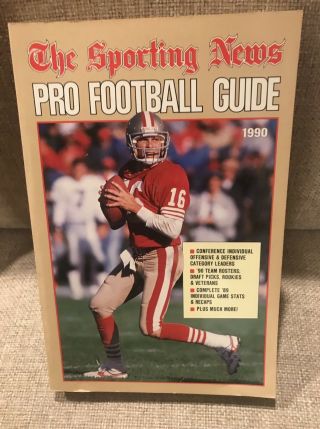 1990 The Sporting News Pro Football Guide Joe Montana 49ers