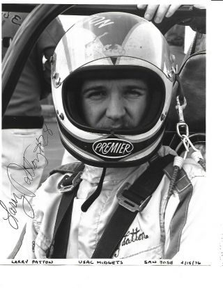 Autographed Larry Patton Usac Midget Car Auto Racing Photograph