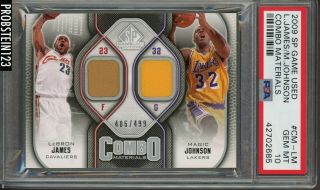 2009 - 10 Sp Game Edition Lebron James Magic Johnson Jersey /499 Psa 10