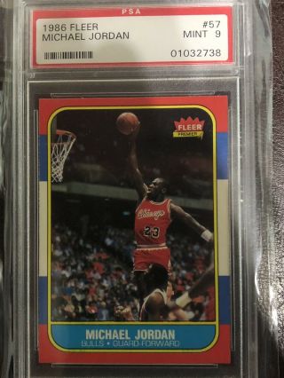 Michael Jordan 1986 - 87 Fleer 57 Rookie Psa 9 Looks Like Bgs 9.  5