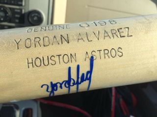 Yordan Alvarez Signed Game - Broken Bat Autograph 6