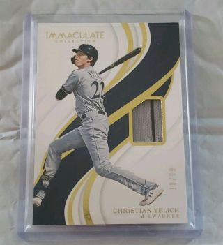 2019 Panini Immaculate Christian Yelich Game Patch Relic 18/99 Brewers