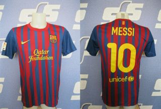 Fc Barcelona 10 Messi 2011/2012 Home Sz M Nike Barca Shirt Jersey Soccer Maglia