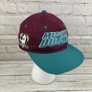 Vintage Anaheim Mighty Ducks Baseball Cap Hat Snapback Sports Specialties Plum