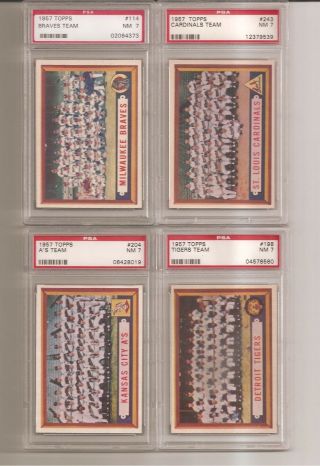 1957 Topps Baseball Cards Complete Set ALL PSA / Graded 12