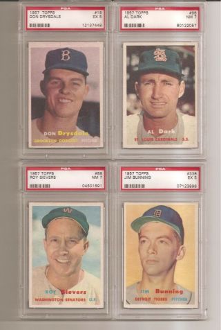 1957 Topps Baseball Cards Complete Set ALL PSA / Graded 4