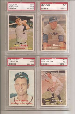 1957 Topps Baseball Cards Complete Set ALL PSA / Graded 5