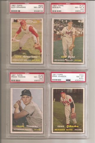 1957 Topps Baseball Cards Complete Set ALL PSA / Graded 6