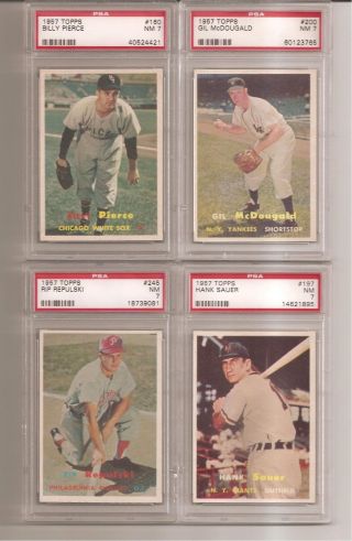 1957 Topps Baseball Cards Complete Set ALL PSA / Graded 7