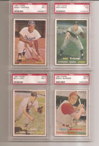 1957 Topps Baseball Cards Complete Set ALL PSA / Graded 8