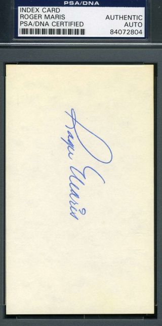 Roger Maris Psa Dna Autograph 3x5 Index Card Hand Signed Authenticated