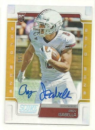 Andy Isabella 2019 Score Gold Zone Autograph Rookie 13/50 York Jets Rc