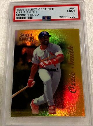 Ozzie Smith 1996 Select Certified Mirror Gold 50 Psa 9 Only 30 Produced