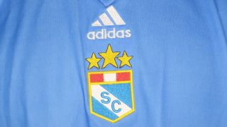 VTG 90s Adidas sporting Cristal peru soccer jersey Men ' s Size Large Blue White 3