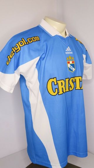 VTG 90s Adidas sporting Cristal peru soccer jersey Men ' s Size Large Blue White 5