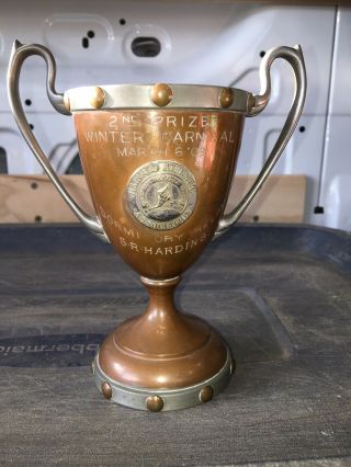 1909 Winter Carnival Harvard Athletic Association Loving Cup Trophy Boston Ma