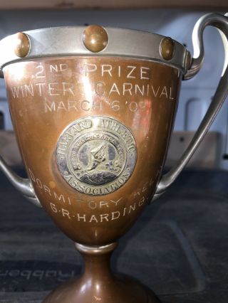 1909 Winter Carnival Harvard Athletic Association Loving Cup Trophy Boston Ma 2