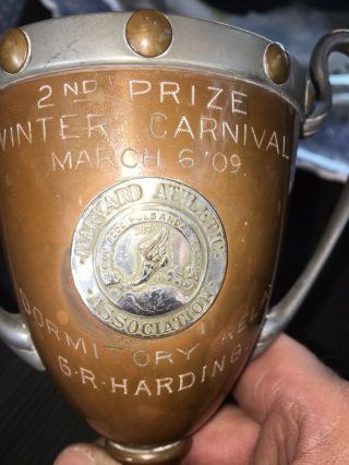 1909 Winter Carnival Harvard Athletic Association Loving Cup Trophy Boston Ma 3