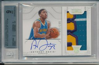 Anthony Davis 2012 - 13 National Treasures Rookie Patch Auto Rc Bgs 9/10