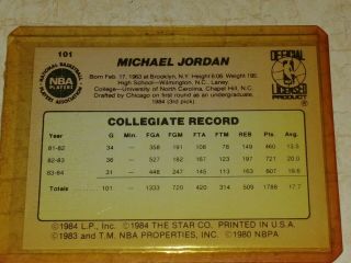Michael Jordan 84 - 85 Star Rookie Card 101 9