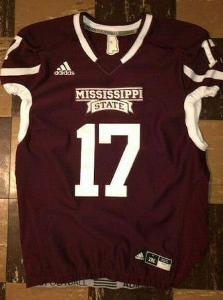 Adidas Authentic Mississippi State Bulldogs Sewn Football Jersey Team Issue ? 2x