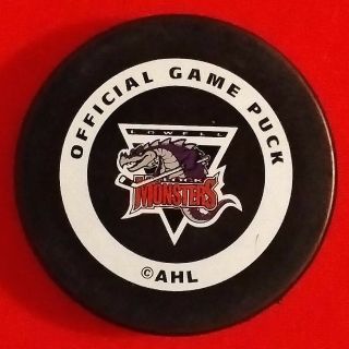 Lowell Lock Monsters - Official Game Puck - AHL American Hockey League 2