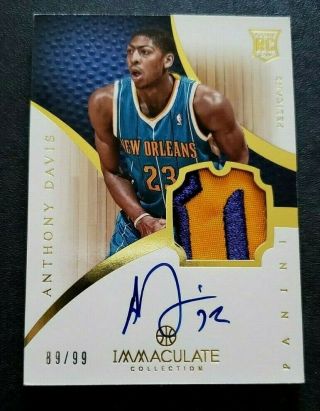 2012 - 13 Immaculate Anthony Davis Rpa /99 Base Rookie Patch Autograph Rc Auto Sp