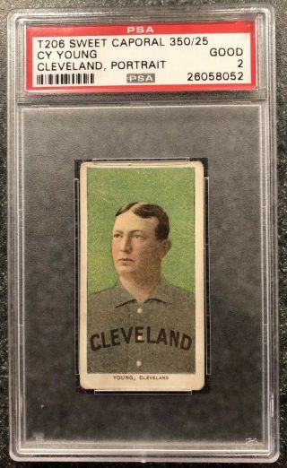1909 - 11 T206 Piedmont Cy Young Cleveland,  Portrait Good Psa 2