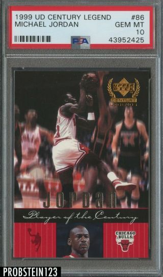 1999 Upper Deck Ud Century Legend Michael Jordan Chicago Bulls Hof Psa 10