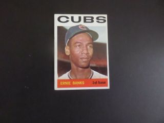 1964 Topps Ernie Bank Cubs Baseball Card Ex/mt 55 Bv $40.  00 1457