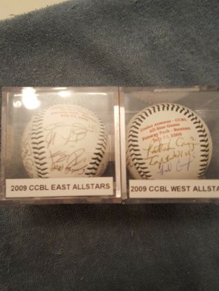 2009 Cape Cod Baseball League East And West All Stars Autographed Team Baseballs