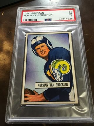 1951 Bowman Fb Norm Van Brocklin 4 Psa 5 Ex Rc Looks Like 6