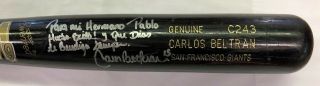 Carlos Beltran Sf Giants Autographed Game Issued Louisville Slugger M9 C243 Bat