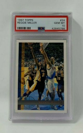 1997 - 98 Topps Indiana Pacers Basketball Card 24 Reggie Miller Psa 10