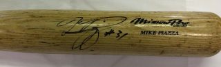 Mike Piazza York Mets 31 Autographed Game Mizuno Pro Limited Bat 2