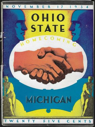 Nov.  17,  1934 University Of Michigan Vs.  Ohio State Football Program