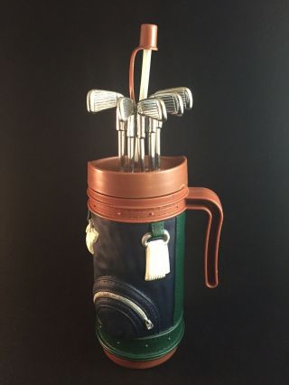 Vintage 1996 Golf Bag Golf Clubs Shaped Water Bottle By E&b Giftware