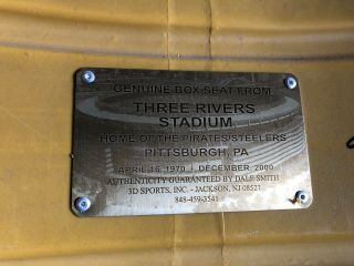 Pittsburgh Steelers Three Rivers Stadium seat back Signed By The Steel Curtain 2