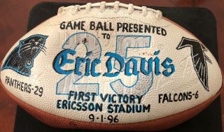 1996 Carolina Panthers Ball Game Football First Game At Eric Stadium Loa