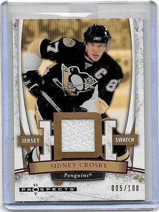 Sidney Crosby 2007 - 08 Fleer Hot Prospects Red Edition Game Jersey /100