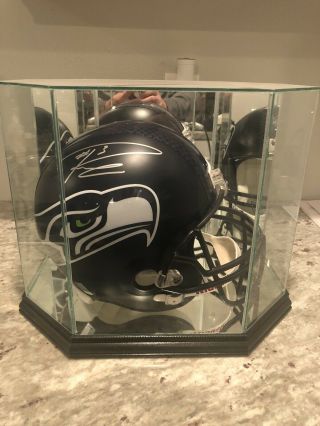 Russell Wilson Autographed Seahawks Riddell Full Size Helmet (with Display Case)