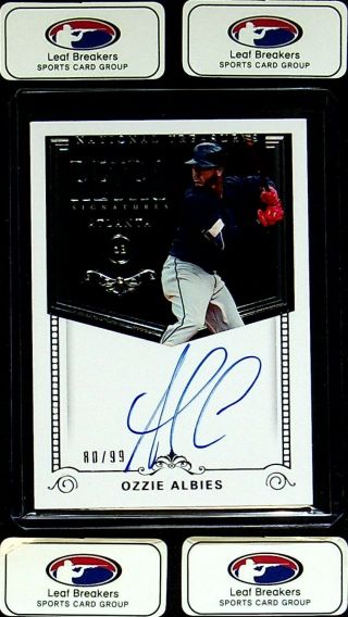 2018 National Treasures Baseball Ozzie Albies Rookie Auto 80/99 Rc [kh]