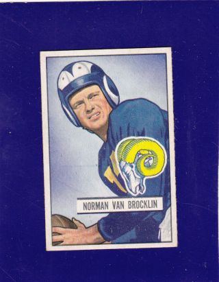 1951 Bowman Fb Norm Van Brocklin 4 Book $300 Ex,  Rookie