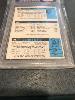 1980 Topps LARRY BIRD/JULIUS ERVING/MAGIC JOHNSON RC/Rookie Card PSA 9 7