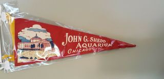 John Shedd Aquarium Chicago Wool Pennant With Holder 11