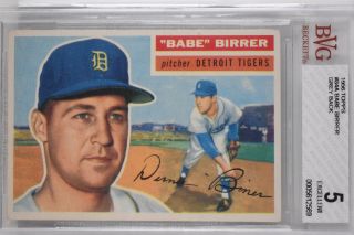 1956 Topps Babe Birrer Gray Back Bgs 5 84a