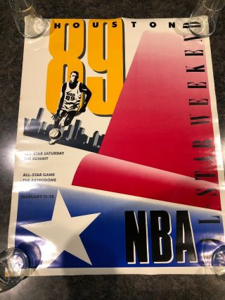 1989 Nba All Star Weekend Official Poster Rare Vintage Nba Basketball