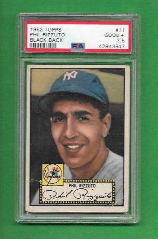 1952 Topps 11 Phil Rizzuto Psa Good,  2.  5 York Yankees Baseball Card