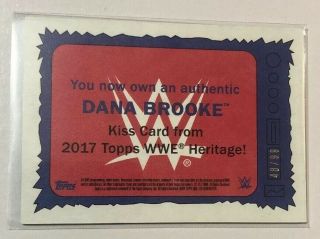 DANA BROOKE 2017 TOPPS WWE HERITAGE AUTHENTIC KISS CARD 48/99 2